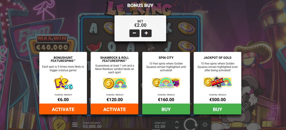 Machine a sous Le King Buy Bonus