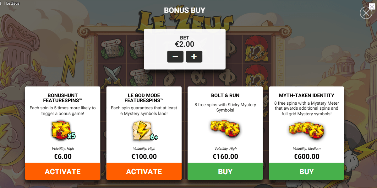 Machine à sous Le Zeus Bonus Buy